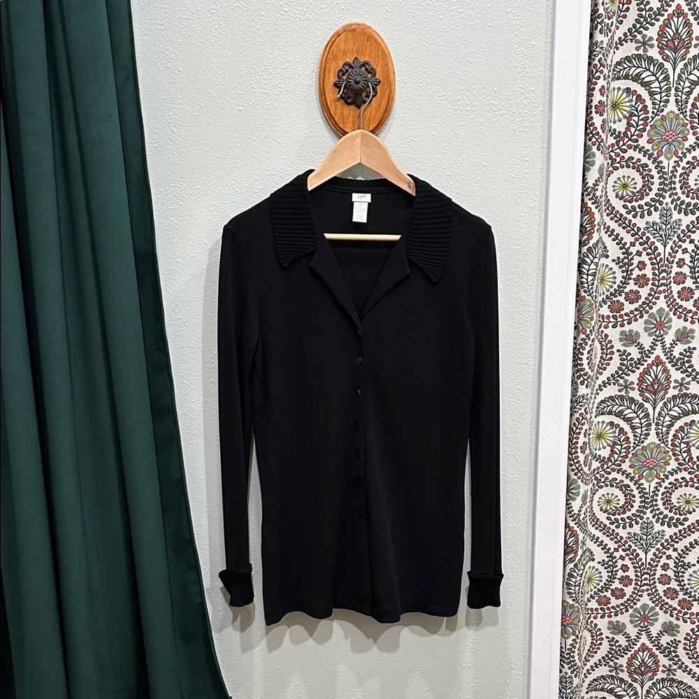 Vintage J Jill Black Long Cardigan